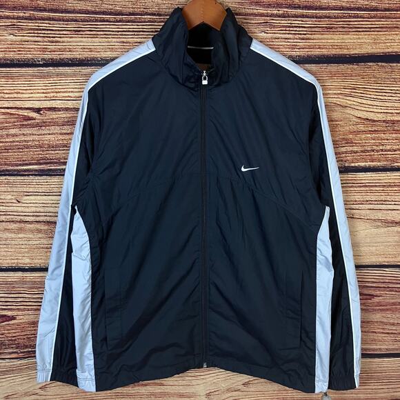 Vintage Nike 2pc Silver Tag Black & Gray Windbreaker Track Suit - Picture 2 of 11